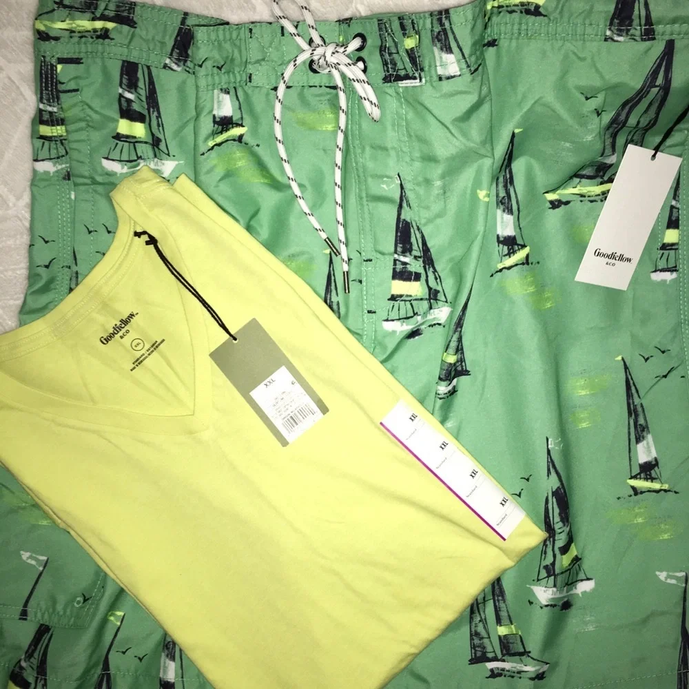 GoodFellow Mens Shorts + Matching V neck Tee (NWT)